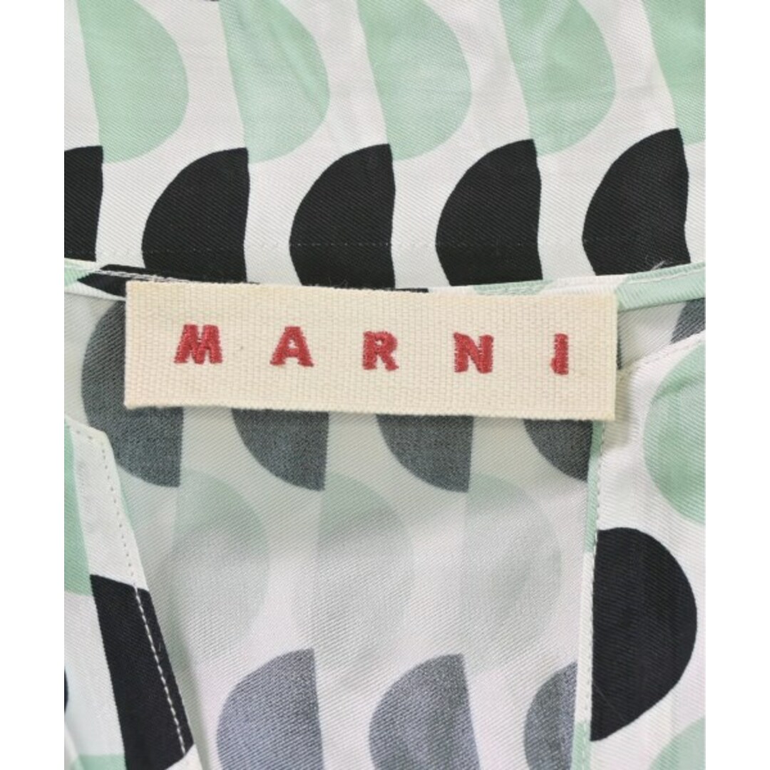 Marni(マルニ)のMARNI マルニ カジュアルシャツ 38(S位) 黒x緑(総柄) 【古着】【中古】 レディースのトップス(シャツ/ブラウス(長袖/七分))の商品写真