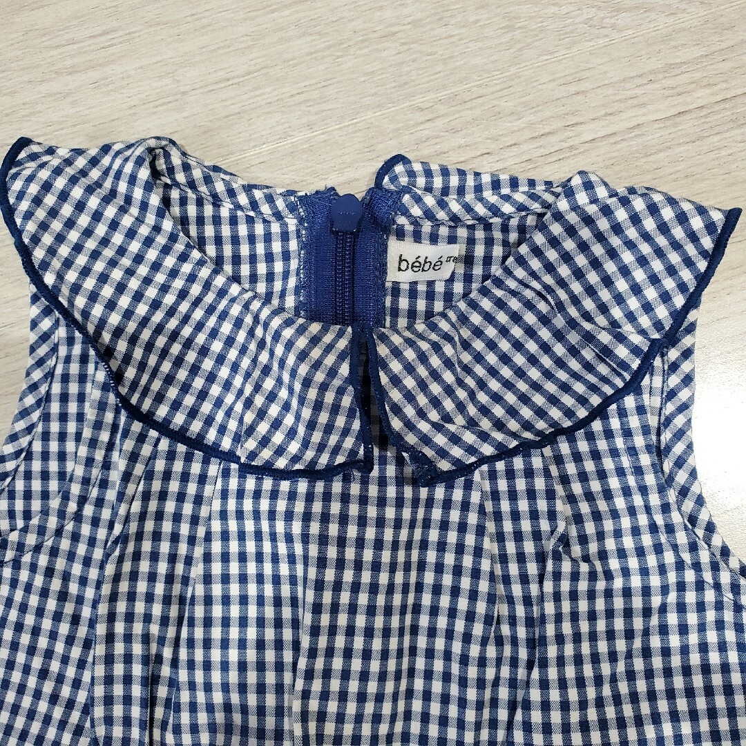 BeBe(ベベ)のネイビーギンガムチェックワンピース　90 キッズ/ベビー/マタニティのキッズ服女の子用(90cm~)(ワンピース)の商品写真