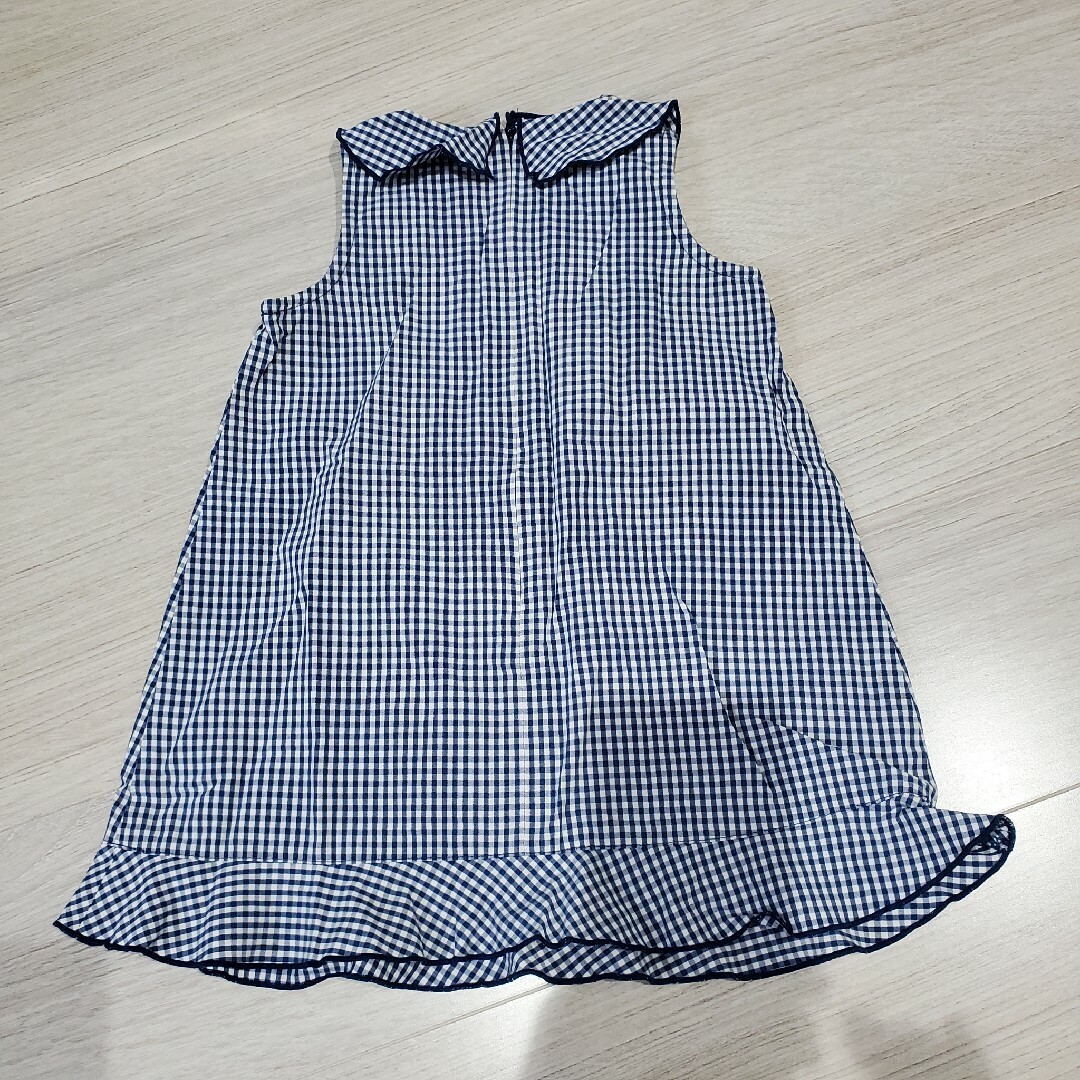 BeBe(ベベ)のネイビーギンガムチェックワンピース　90 キッズ/ベビー/マタニティのキッズ服女の子用(90cm~)(ワンピース)の商品写真