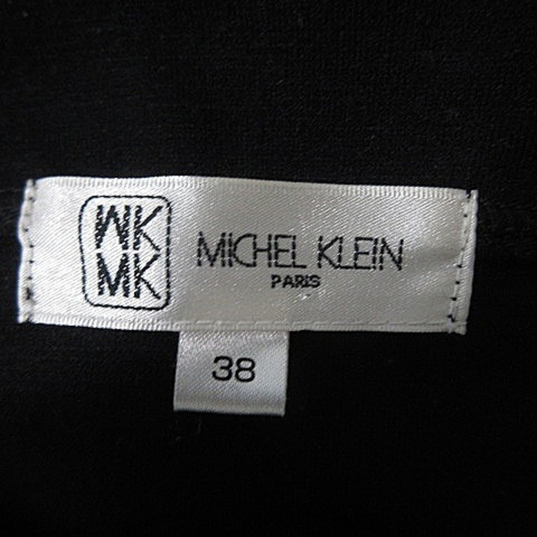 MK MICHEL KLEIN(エムケーミッシェルクラン)のエムケー ミッシェルクラン ワンピース 半袖 切替 チェック 38 黒 グレー レディースのワンピース(ひざ丈ワンピース)の商品写真