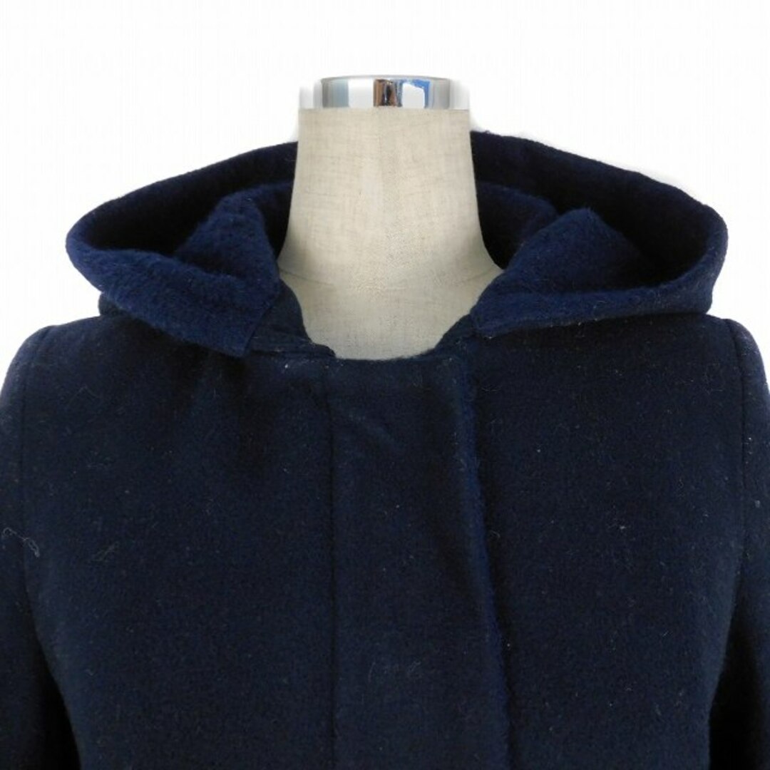 LAUTREAMONT(ロートレアモン)のロートレアモン ドロワット 中綿コート フード ノーカラー 2way 2 紺 レディースのジャケット/アウター(その他)の商品写真