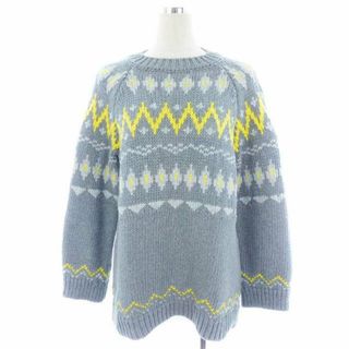 ザラ(ZARA)のザラ KNIT セーター ニット 長袖 クルーネック コットン M グレー(ニット/セーター)