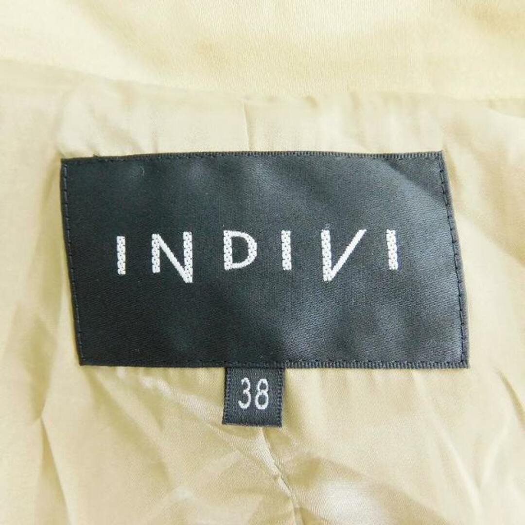 INDIVI(インディヴィ)のインディヴィ トレンチコート 長袖 ロング コットン 無地 38 ベージュ レディースのジャケット/アウター(トレンチコート)の商品写真
