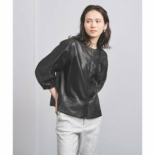 ユナイテッドアローズ(UNITED ARROWS)の【BLACK】TA/P ノーカラー シアー ブラウス(シャツ/ブラウス(長袖/七分))