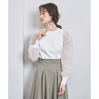 ユナイテッドアローズ(UNITED ARROWS)の【WHITE】チュール オーガンジース リーブ ニット(ニット/セーター)