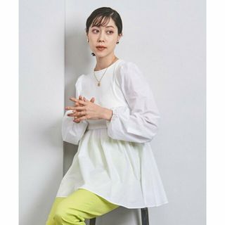 ユナイテッドアローズ(UNITED ARROWS)の【OFF WHITE】コンビ ランタンスリーブ カットソー(カットソー(長袖/七分))