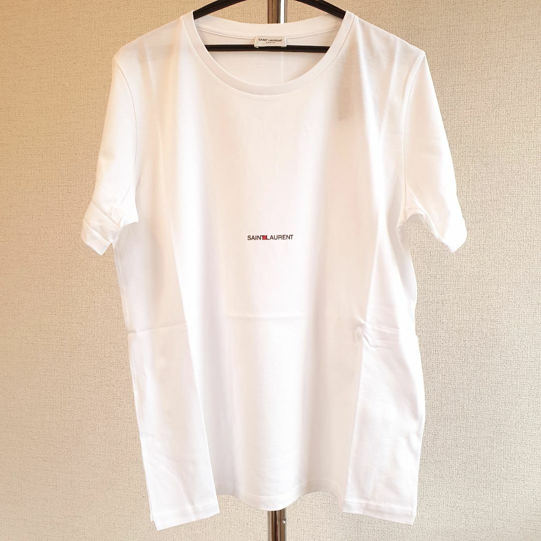 【新品・未使用】Saint Laurent メンズコットンTシャツ 白　MサイズTシャツ/カットソー(半袖/袖なし)