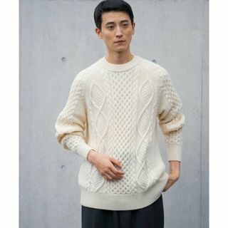 アーバンリサーチ(URBAN RESEARCH)の【IVORY】WASHABLEウールケーブルクルーニット(ニット/セーター)