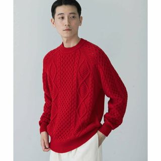 アーバンリサーチ(URBAN RESEARCH)の【RED】WASHABLEウールケーブルクルーニット(ニット/セーター)