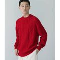 【RED】WASHABLEウールケーブルクルーニット