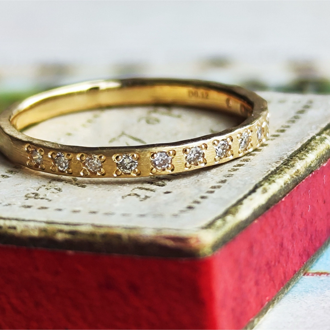 天然ダイヤモンド 18金リング  レディースのアクセサリー(リング(指輪))の商品写真
