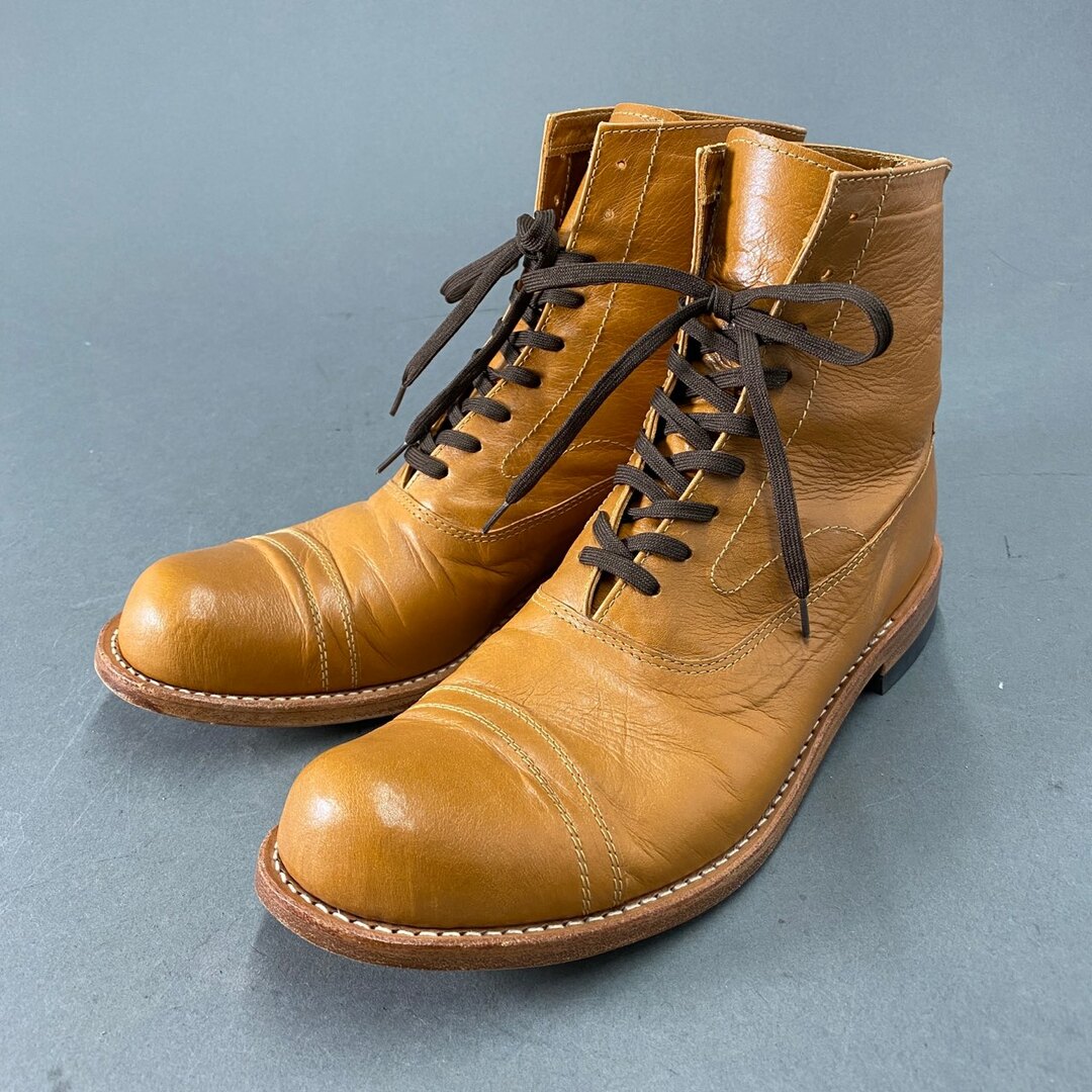 3L5《美品》JULIAN BOOTS ジュリアンブーツ 9.5(27cm程度) カンガルータン レースアップブーツ atelier103 HIGH＆SEEK メンズの靴/シューズ(ブーツ)の商品写真