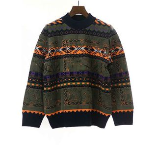 サカイ(sacai)のsacai×Dr.Woo サカイ×ドクターウー 20AW Bandana Knit Pullover バンダナプルオーバーニットセーター グリーン系 1 20-02340M(ニット/セーター)