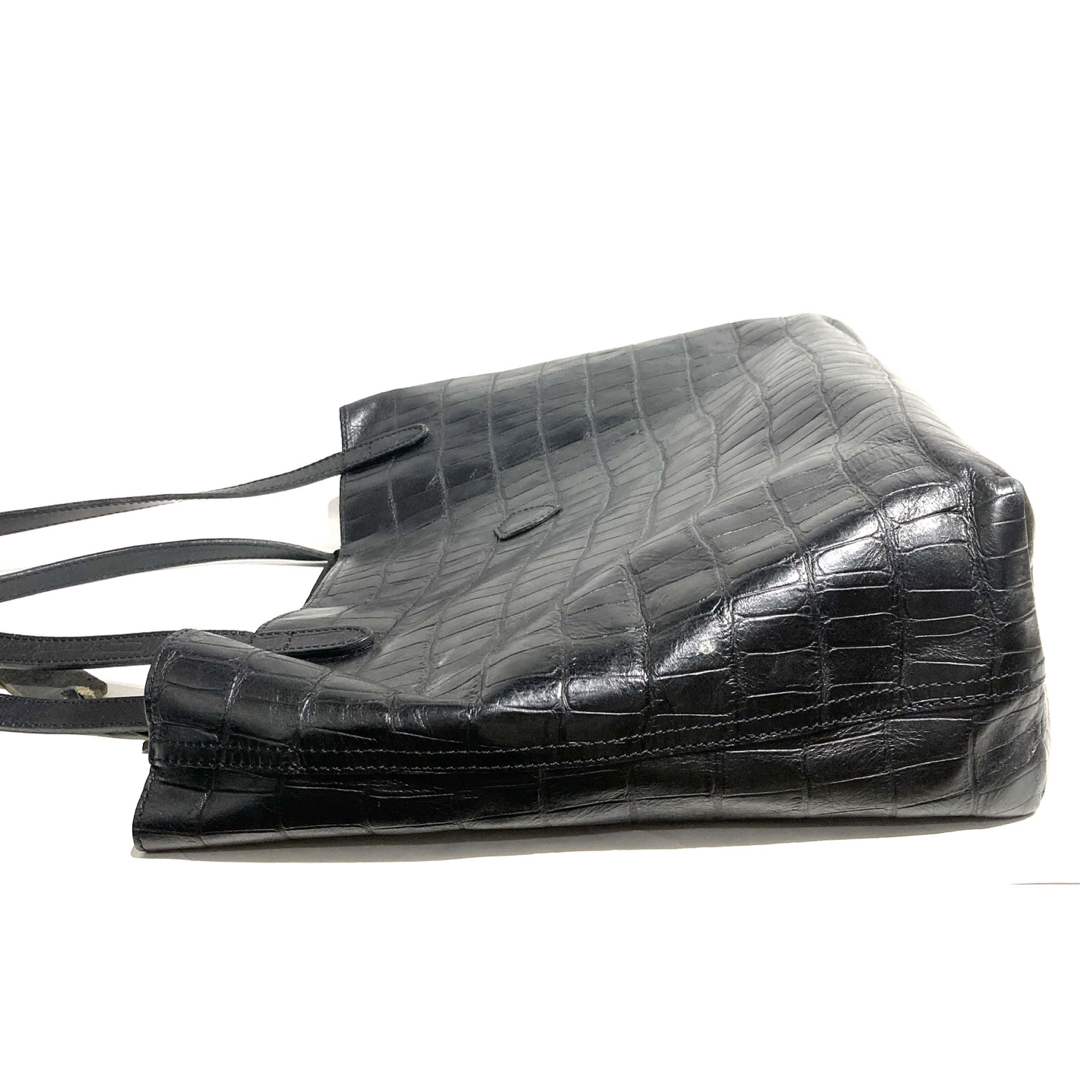 Felisi(フェリージ)の★フェリージ バッグ レザー クロコブラック 黒トートバッグ Felisi 鞄  レディースのバッグ(トートバッグ)の商品写真