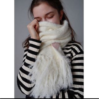 エピヌ(épine)のepine ♡Éé mohair fringe muffler マフラー　ピンク(マフラー/ショール)