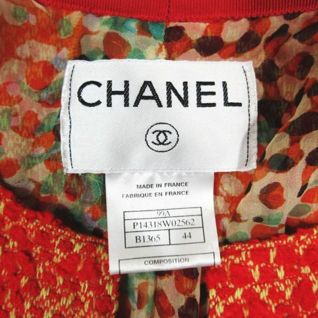 CHANEL(シャネル)のCHANEL 99A ツイード アンサンブル ジャケット インナー レッド 44 レディースのジャケット/アウター(その他)の商品写真