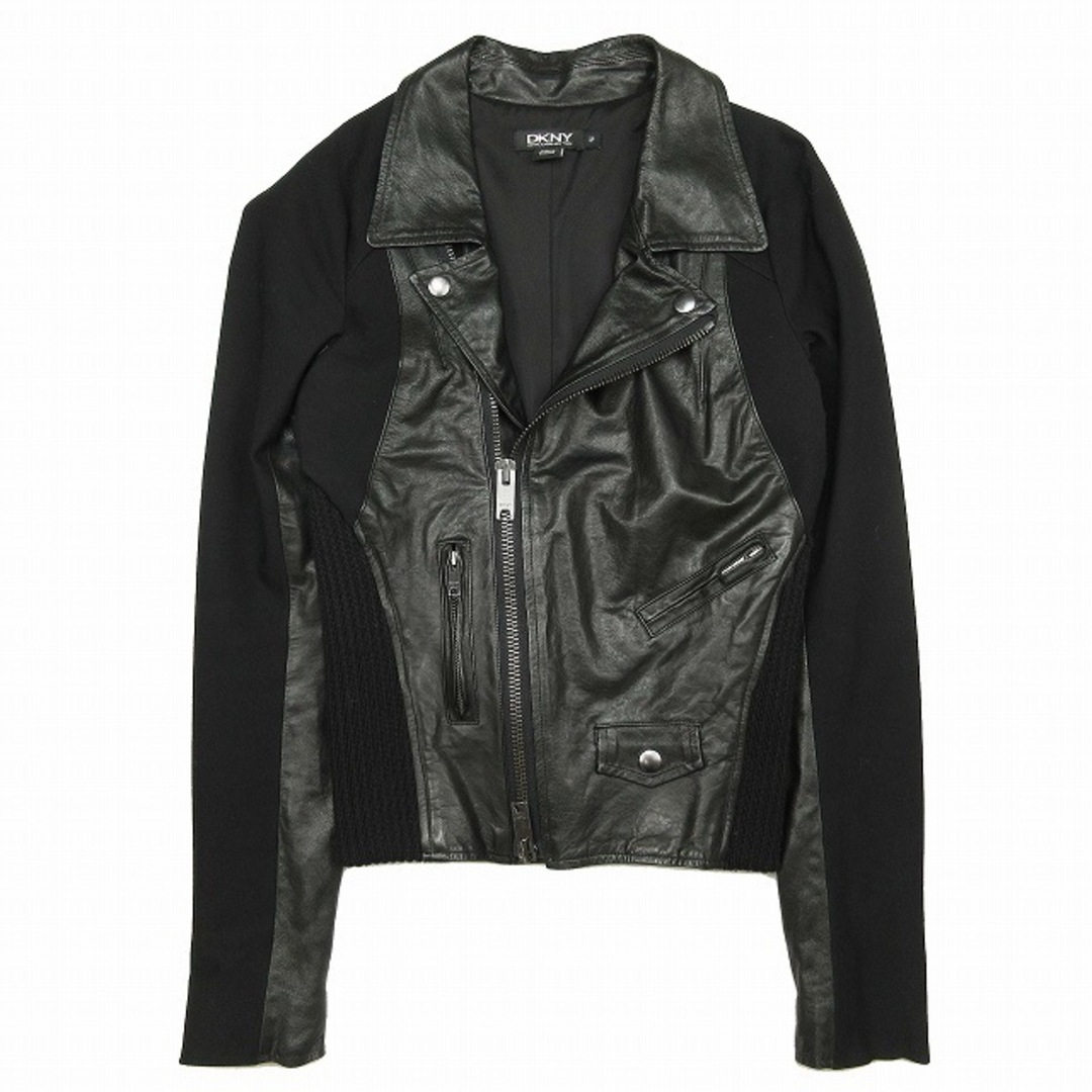 DKNY(ダナキャランニューヨーク)の美品 ダナキャランニューヨーク 切替 ダブル ライダース ジャケット XS メンズのジャケット/アウター(ライダースジャケット)の商品写真