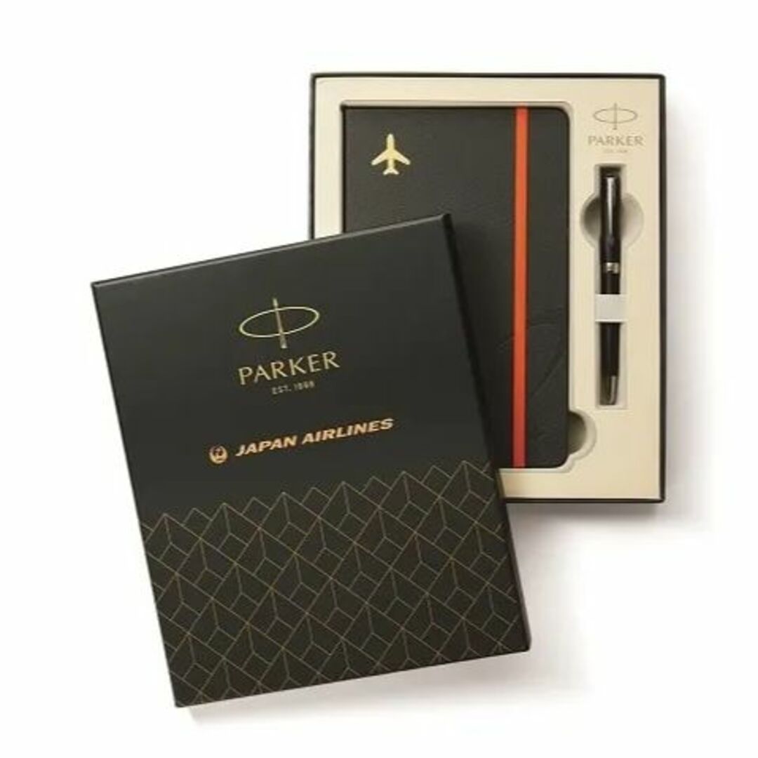 Parker(パーカー)のJAL機内販売　限定　パーカー ソネット マットブラックCT ボールペン セット インテリア/住まい/日用品の文房具(ペン/マーカー)の商品写真