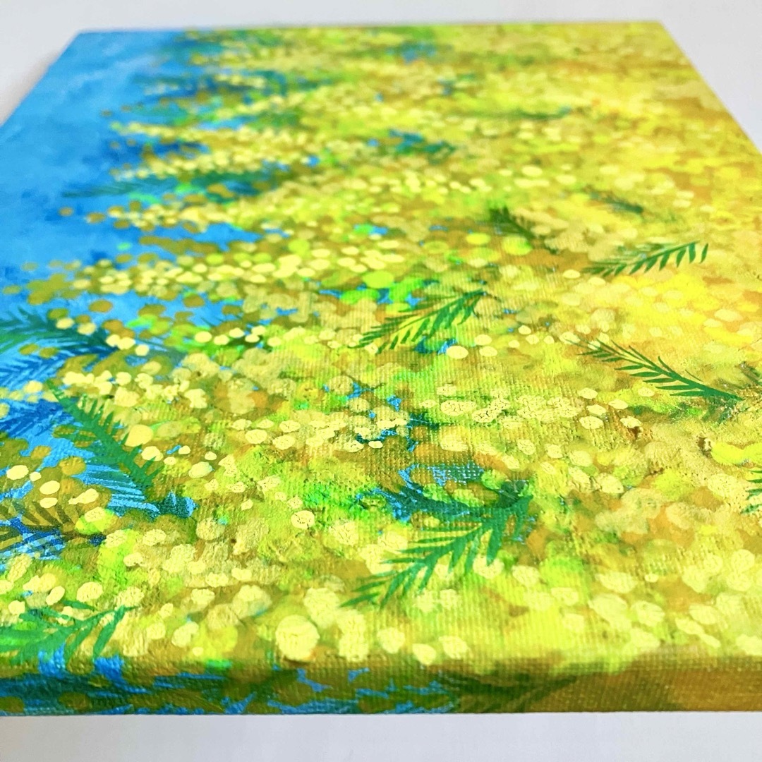 ミモザ*絵画 原画 春 花 テクスチャーアート 風景画 ミモザ*絵画 原画 春 花 テクスチャーアート 風景画