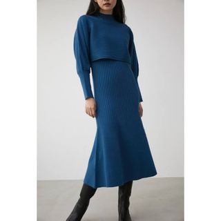 アズールバイマウジー(AZUL by moussy)のアズールバイマウジー　LAYERED KNIT SET MERMAID(ロングワンピース/マキシワンピース)