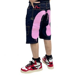 エビス(EVISU)の新品 EVISU エヴィス ヘリテージ ピンク カモメ ペンキ デニム ショーツ(デニム/ジーンズ)