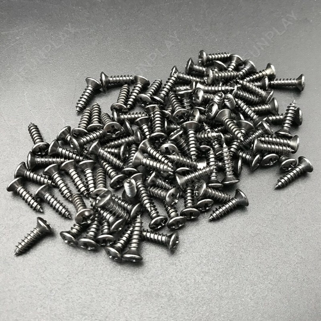 25本 日本製 ピックガード ビス ギター ベース 3mmx12mm ニッケル - ギター
