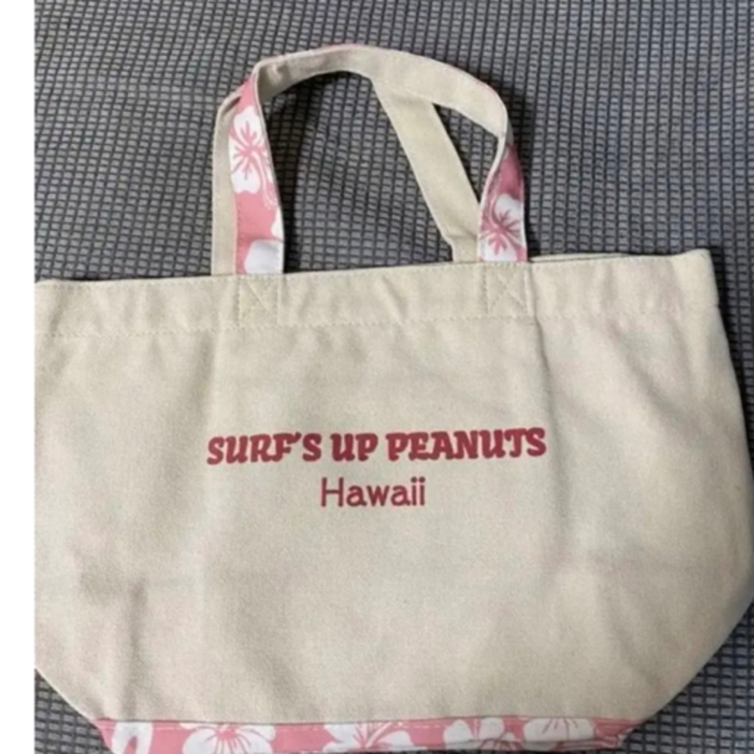 SNOOPY(スヌーピー)のSNOOPY スヌーピー ハワイ ハイビスカス ミニトートバッグ ピンク レディースのバッグ(トートバッグ)の商品写真