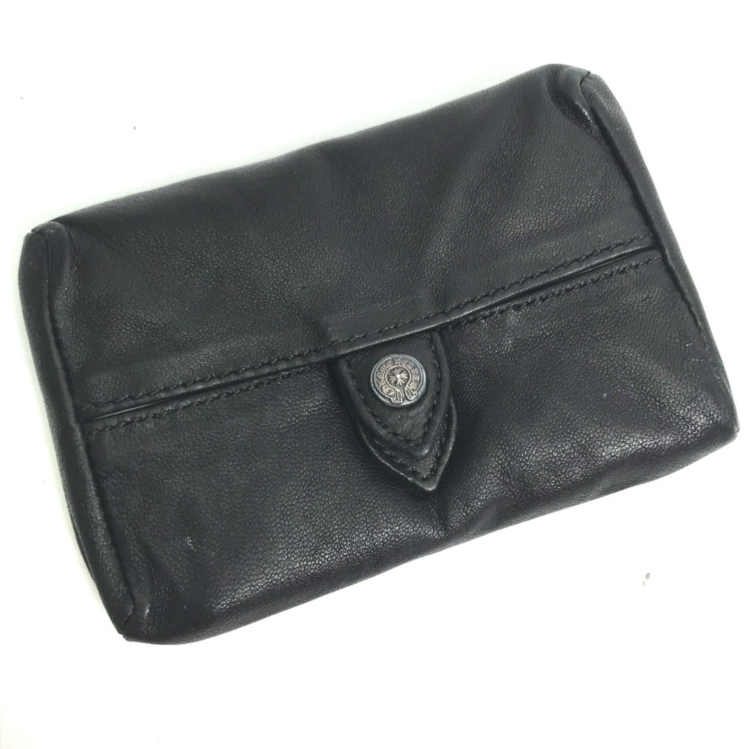 クロムハーツ CHROME HEARTS WALLET TIRED TEARS  ポーチ ポケットティッシュケース ポーチ レザー ブラックレディース