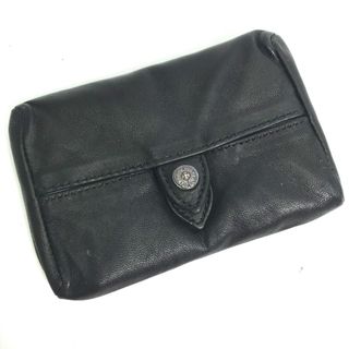 クロムハーツ(Chrome Hearts)のクロムハーツ CHROME HEARTS WALLET TIRED TEARS  ポーチ ポケットティッシュケース ポーチ レザー ブラック(ポーチ)