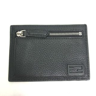 フェンディ(FENDI)のフェンディ FENDI ロゴ 7M0310 フラグメントケース 小銭入れ 財布 コインケース レザー ブラック(コインケース/小銭入れ)