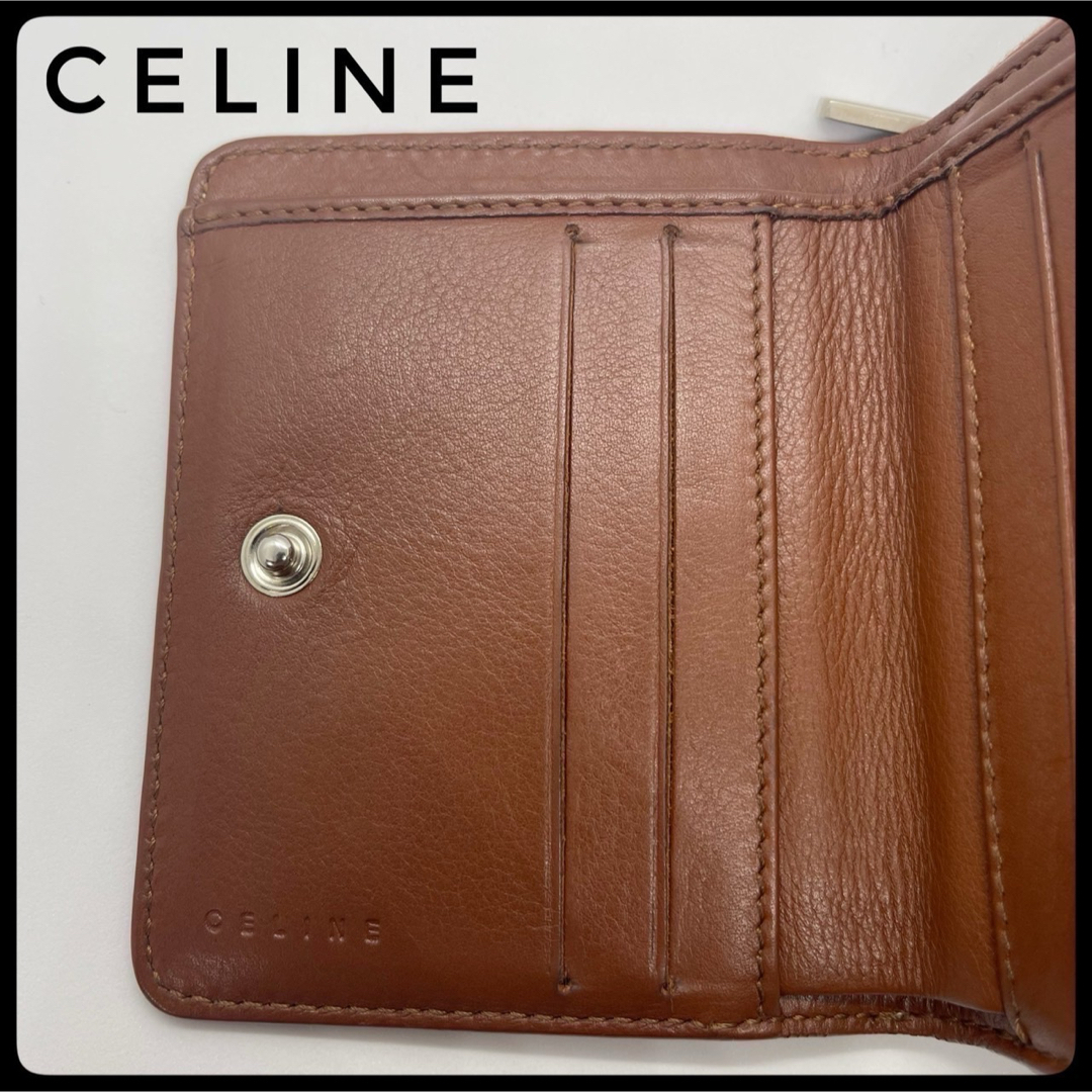 celine(セリーヌ)のCELINE セリーヌ　二つ折り財布 レザー ミニサイフ　コンパクトウォレット レディースのファッション小物(財布)の商品写真