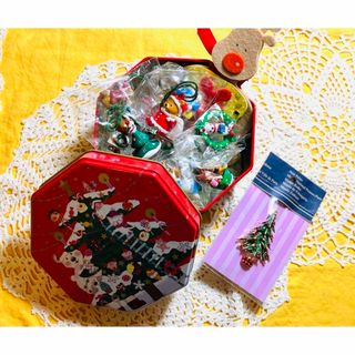 コカコーラ(コカ・コーラ)の【雑貨】 X'mas クリスマス オーナメント ブローチ カンカン セット(置物)