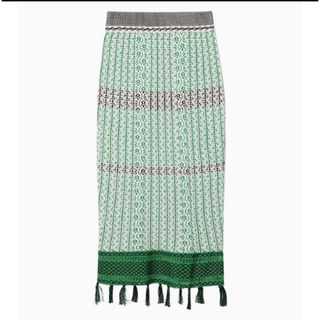 マメ(mame)のmame Jacquard Pedicel Knit Skirt - green(ロングスカート)