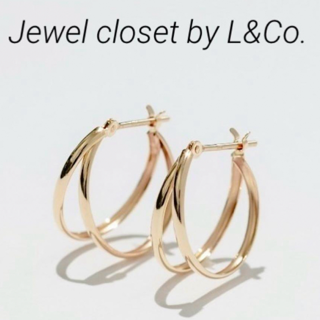 ■現行品■【Jewel closet by L&Co.】K10２連風フープピアス