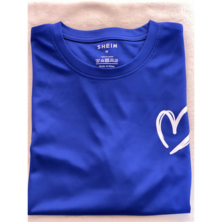 シェイナー(SHEINAR)のハート プリント T シャツ - ブルー ロイヤル(Tシャツ/カットソー(半袖/袖なし))