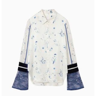 マメ(mame)のmame新品silk lame print sleeves shirt(シャツ/ブラウス(長袖/七分))