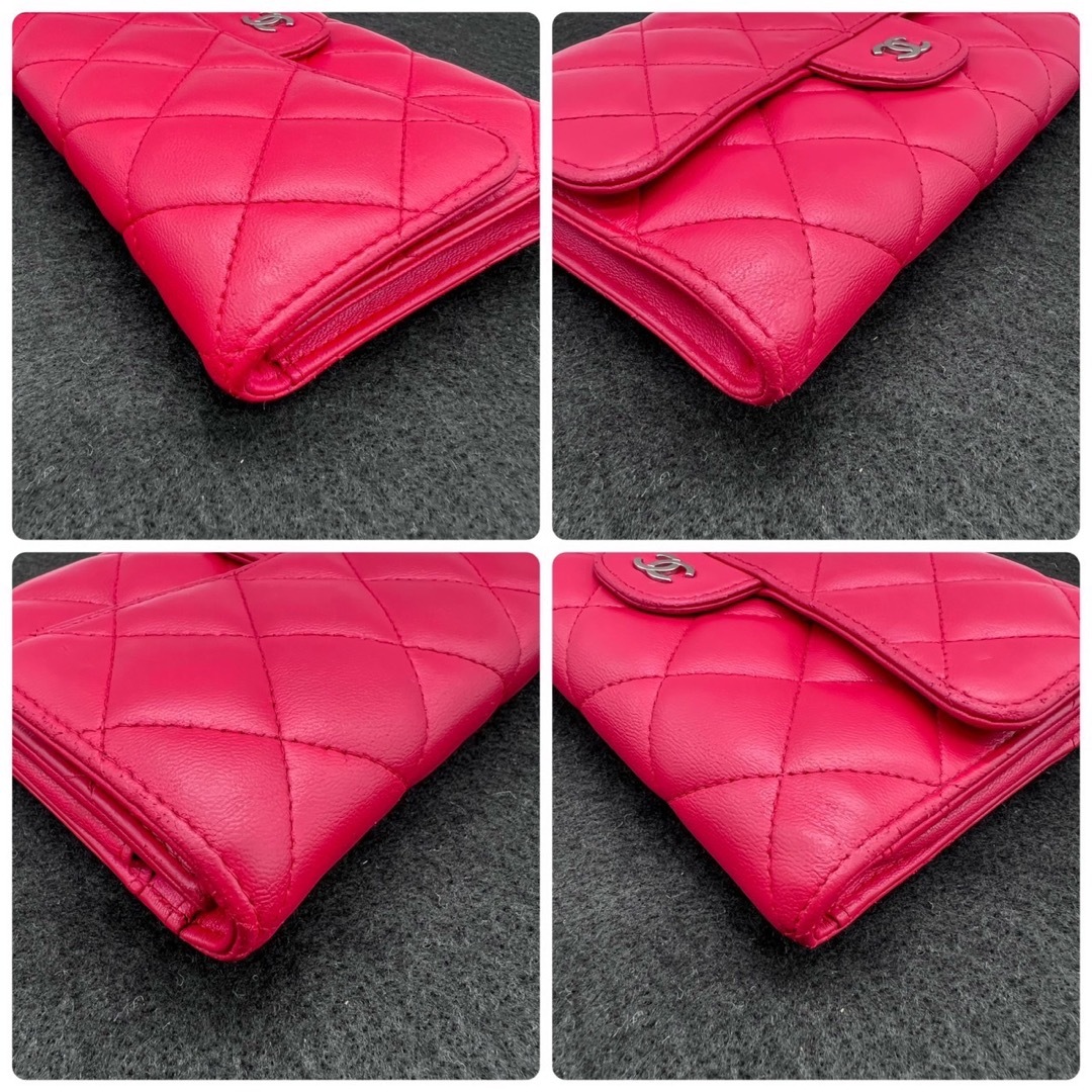 美品!シャネル ラムスキン マトラッセ 長財布 レッド 美品!シャネル ラムスキン マトラッセ 長財布 レッド