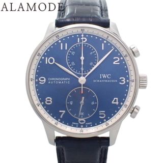 インターナショナルウォッチカンパニー(IWC)の【保証書付】 インターナショナルウォッチカンパニー ポルトギーゼ・クロノ・オートマティック ローレウス IW371432 SS 自動巻き 腕時計 2007年4月購入 ブルー ネイビー メンズ 40802073239 【中古】【アラモード】(腕時計(アナログ))