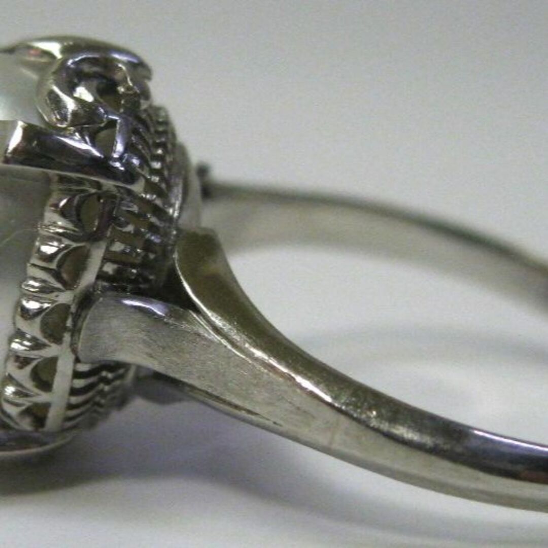 美品 プラチナ リング 指輪 パール 約 13.2mm×12mm サイズ #22 レディースのアクセサリー(リング(指輪))の商品写真