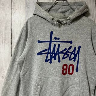 STUSSY - stussy ステューシー パーカー プリントロゴ 両面ロゴ 背番号