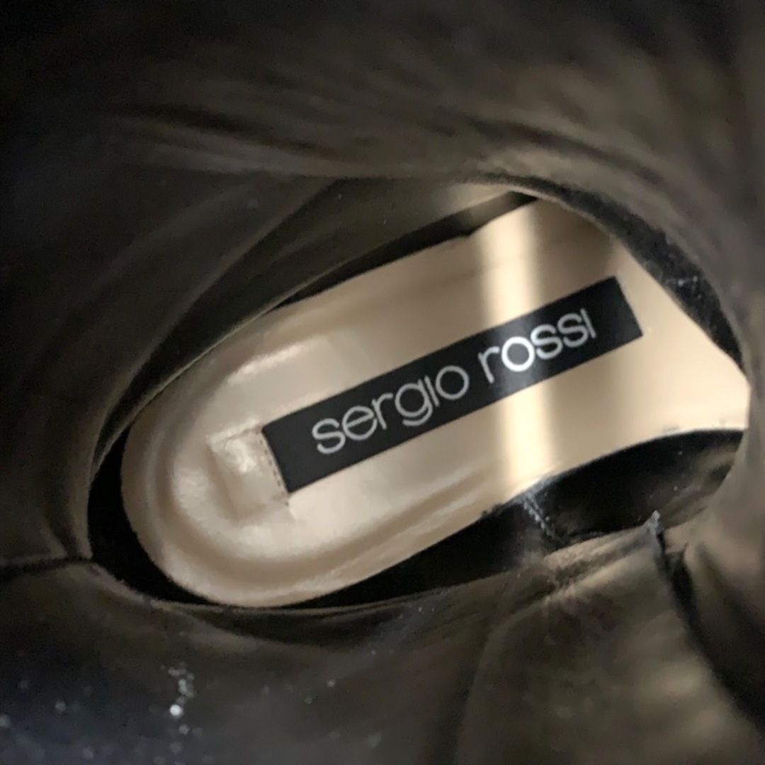 Sergio Rossi(セルジオロッシ)のセルジオロッシ sergio rossi SR ICONA ブーツ ショートブーツ 靴 シューズ ビジュー ロゴ レースアップ レザー ブラック レディースの靴/シューズ(ブーツ)の商品写真