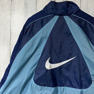 ナイキ(NIKE)のNIKE ナイキ ナイロンジャケット 2XL バックロゴ 刺繍ロゴ ワンポイント(ナイロンジャケット)