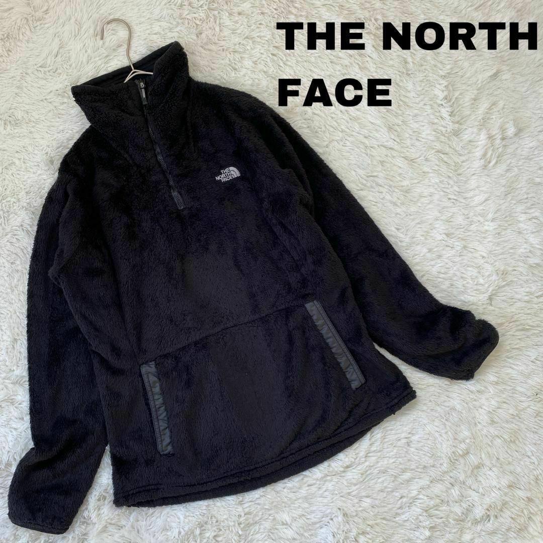 THE NORTH FACE(ザノースフェイス)のc13ノースフェイス レディース ボアフリース ハーフジップ ロゴ刺繍ブラック レディースのトップス(その他)の商品写真
