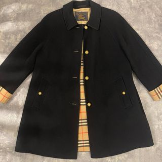 バーバリー(BURBERRY)のBURBERRY カシミアウールコート ネイビー(ロングコート)