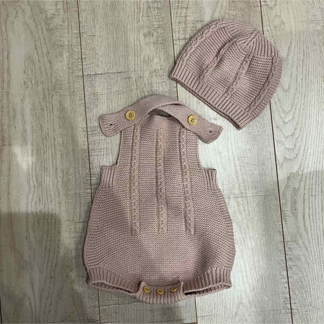 ニューボーンフォト　新生児　ニット キッズ/ベビー/マタニティのベビー服(~85cm)(ロンパース)の商品写真