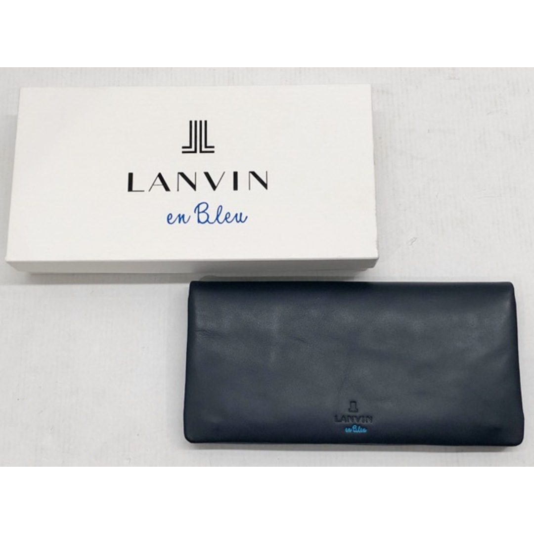 LANVIN en Bleu(ランバンオンブルー)のLANVIN en Bleu(ランバンオンブルー) レザー 二つ折り長財布 / 586604 ネイビー 【C0616-007】 メンズのファッション小物(長財布)の商品写真