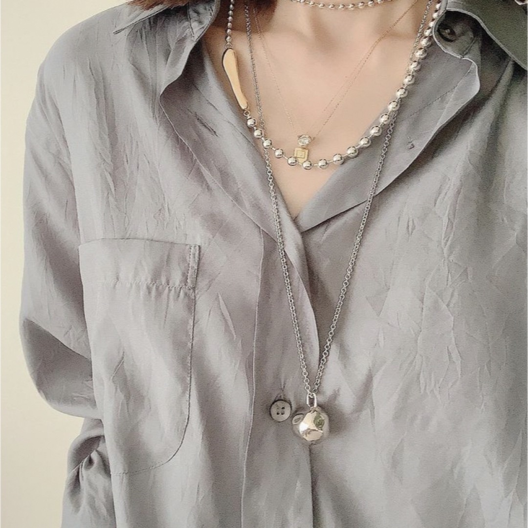 ⚪︎美品⚪︎CHIEKO+ wonky ball necklace silver
