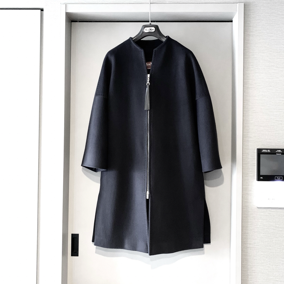 ロングコート極綺麗‼️マックスマーラ 艶感美しい ピュアウール100% ふんわりコート