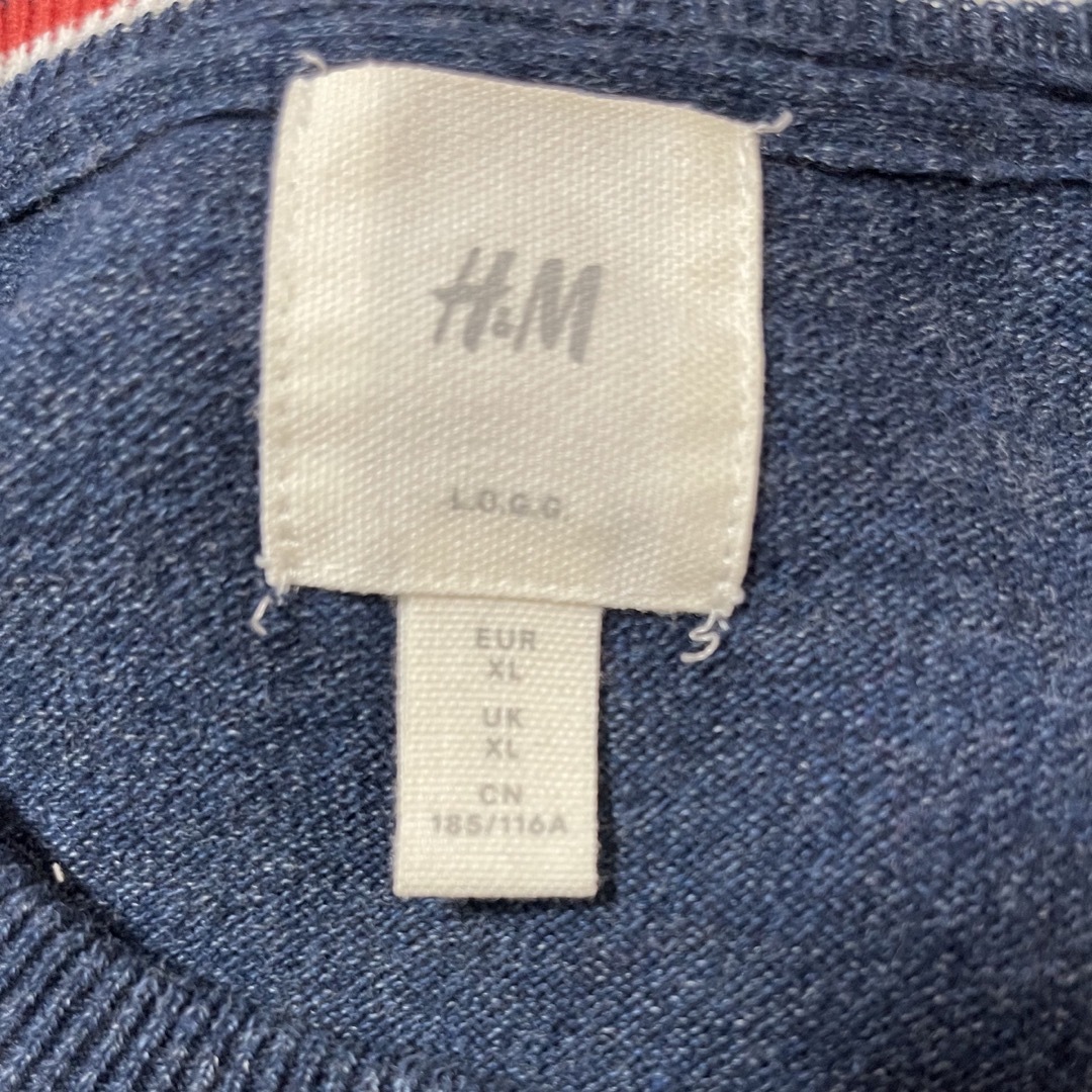 H&M(エイチアンドエム)のＨ＆Ｍ紺色ニットXL美品 メンズのトップス(ニット/セーター)の商品写真