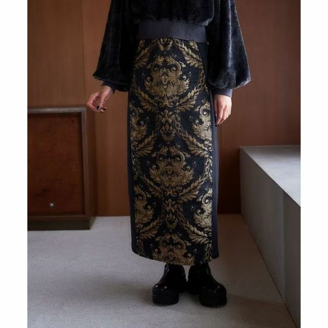 HARE(ハレ)のHARE ゴブランキリカエスカート イエロー レディースのスカート(ロングスカート)の商品写真